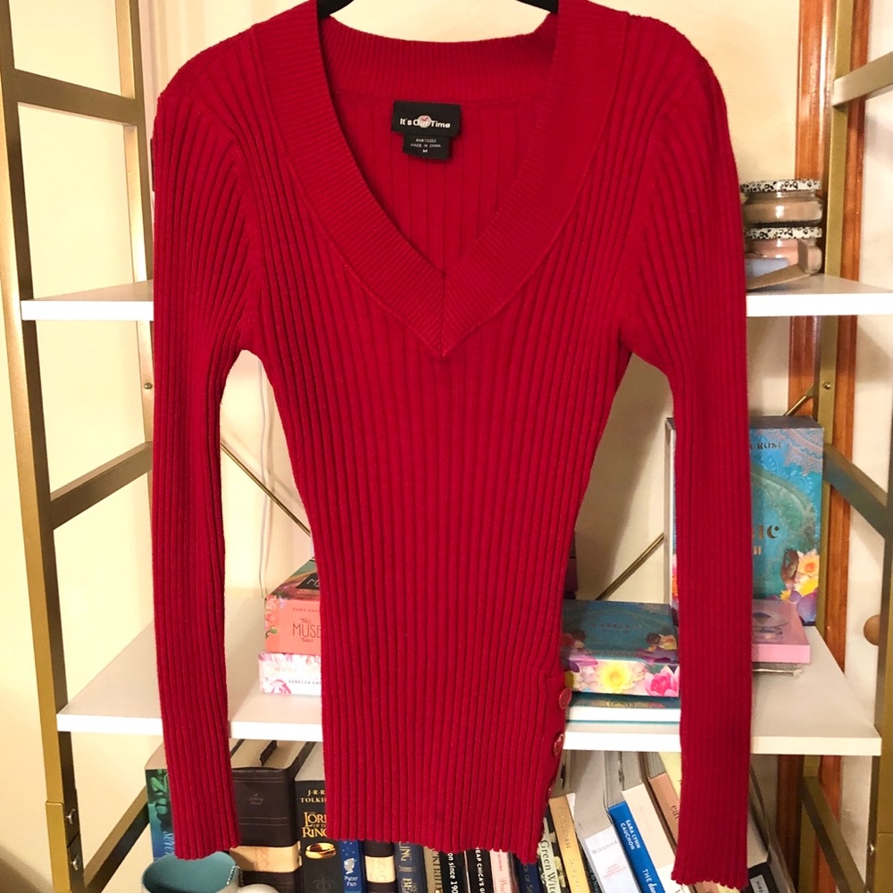 Red Vneck Sweater